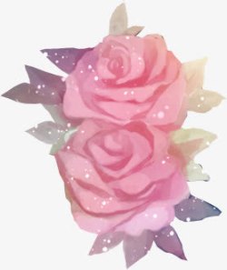 水彩玫瑰花素材