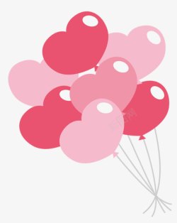 粉色卡通心形气球装饰图案素材