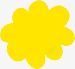 黄色卡通花型剪纸素材