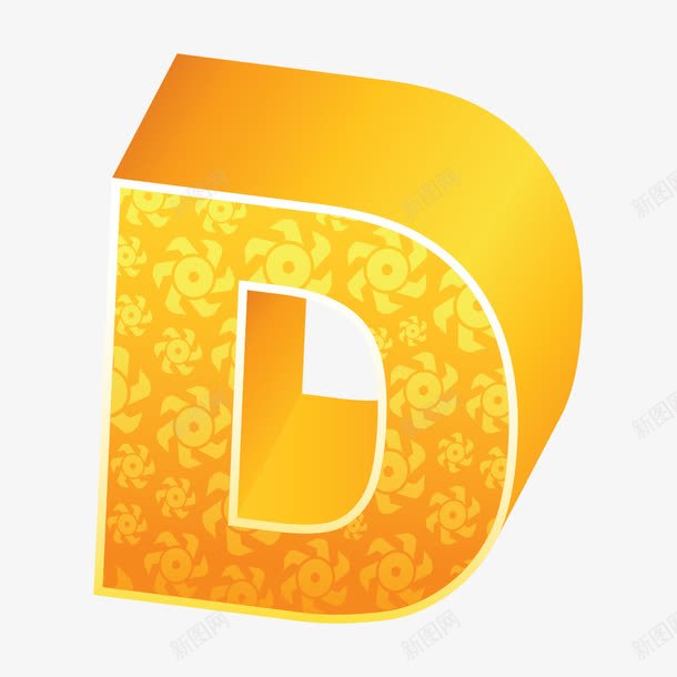 立体字母Dpng免抠素材_88icon https://88icon.com D png图形 png装饰 字母 立体 装饰 黄色