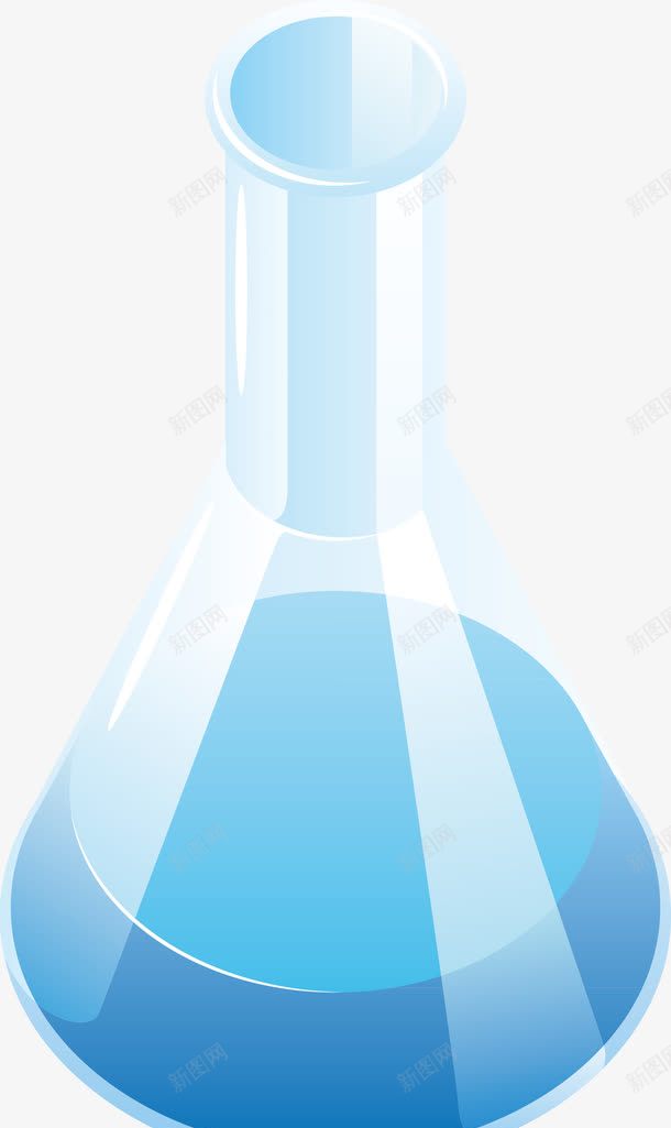 天蓝色玻璃瓶元素png免抠素材_88icon https://88icon.com 化学 天蓝色 玻璃矢量 盛水 装饰
