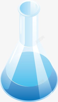 天蓝色玻璃瓶元素素材