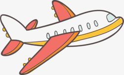 卡通彩色旅游飞机矢量图素材