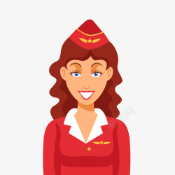 红色服装的空姐人物矢量图素材