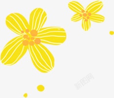 手绘创意合成黄色的花卉素材