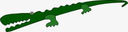 绿色的夸张的卡通鳄鱼素材