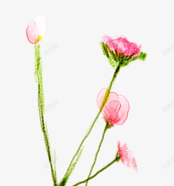 粉色蜡笔花朵装饰图案png免抠素材_88icon https://88icon.com 免抠PNG 粉色 花朵 蜡笔 装饰图案
