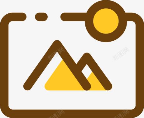黄色手绘圆角元素图标图标