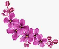 创意合成效果手绘紫色的花卉素材