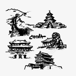 筑长城中国景点古迹高清图片