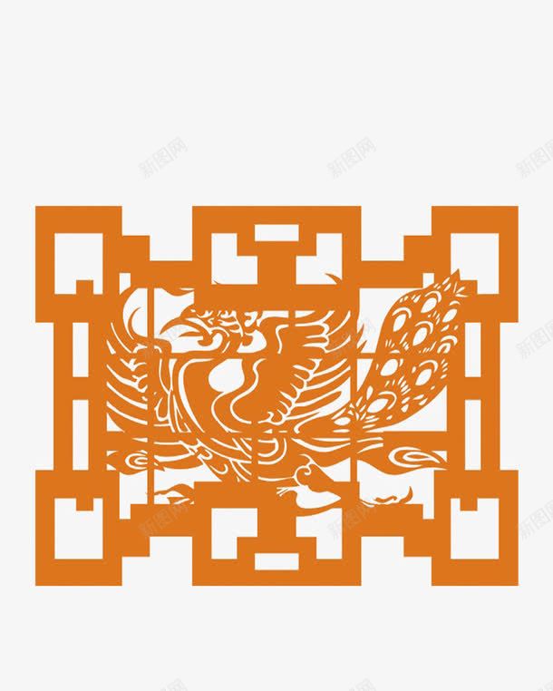 凤凰底纹png免抠素材_88icon https://88icon.com 中国风 凤凰 底纹 橙色 花纹 装饰