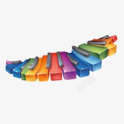 彩色钢琴键素材