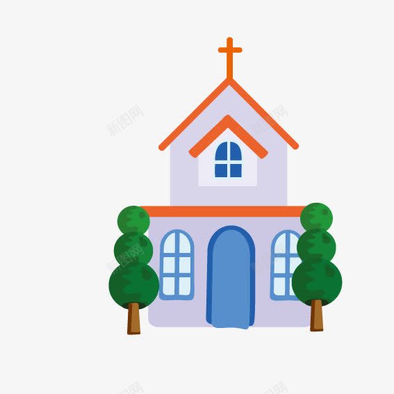 教堂建筑png免抠素材_88icon https://88icon.com 卡通 建筑 教堂