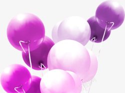 海报紫色气球卡通素材