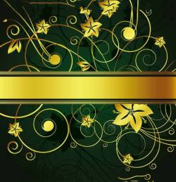 金色欧式花纹边框背景素材