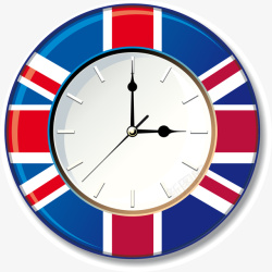 国旗钟表时间元素矢量图素材