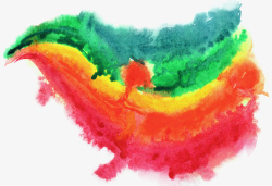 红绿线条创意彩虹的可爱手绘高清图片