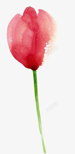 红色水彩手绘花瓣素材