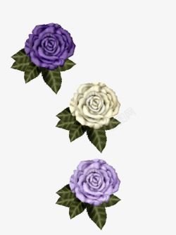 三款紫色紫罗兰玫瑰花素材