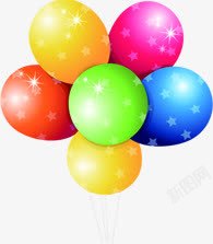 夏日卡通星星气球素材