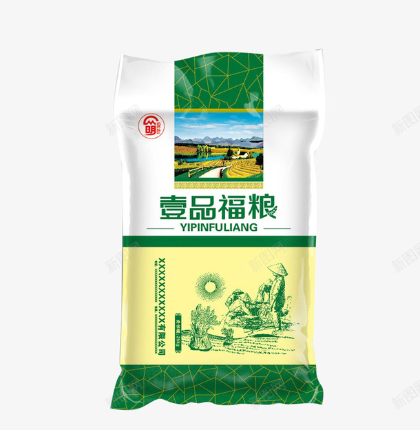 黄色白色绿色袋装米png免抠素材_88icon https://88icon.com 产品设计 免扣 包装设计 白色 绿色 袋装米 高清 黄色