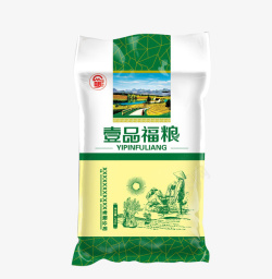 黄色白色绿色袋装米素材