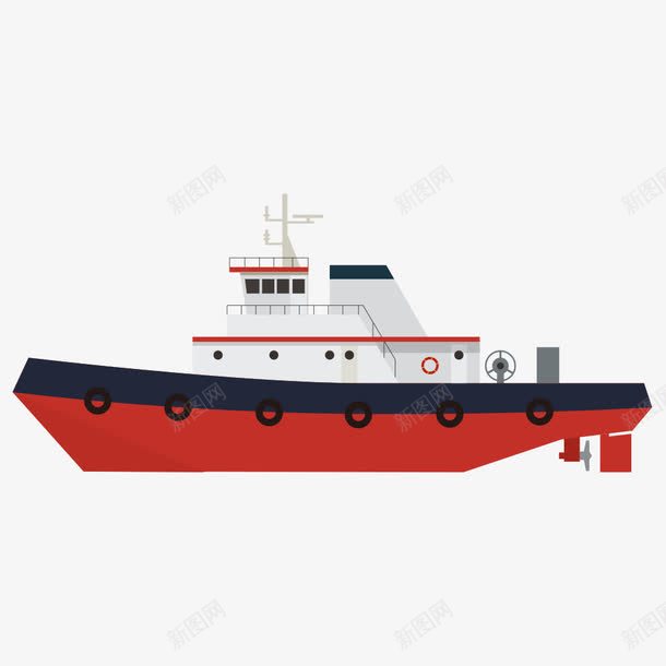 红色卡通船png免抠素材_88icon https://88icon.com 卡通船 大型船 海运 红船 船 船只