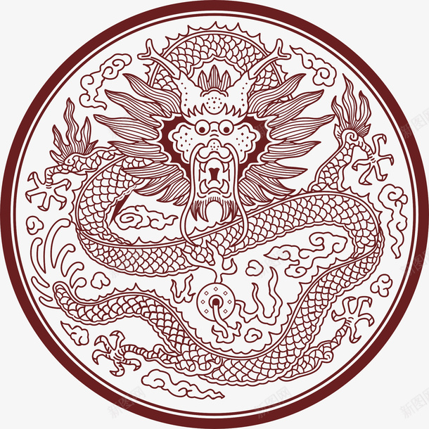 龙图png免抠素材_88icon https://88icon.com 中国风 插画 龙图