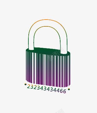 条码png免抠素材_88icon https://88icon.com 创意条码 彩色 线条 锁
