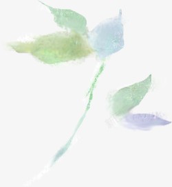 蓝绿色手绘树叶纹理素材