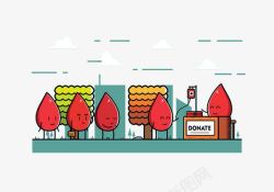 卡通简约献血血滴子素材