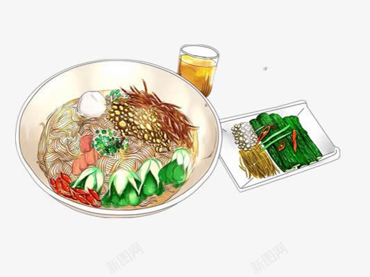 手绘面食png免抠素材_88icon https://88icon.com 手绘美食 美食 美食插画 食物