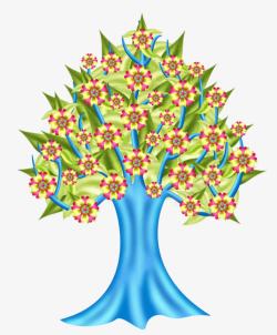 卡通手绘花朵树素材