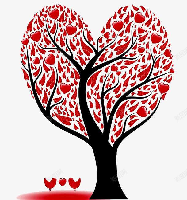心形树png免抠素材_88icon https://88icon.com 指纹树 树木矢量 树杆 爱心树 签到树 红色 绘画