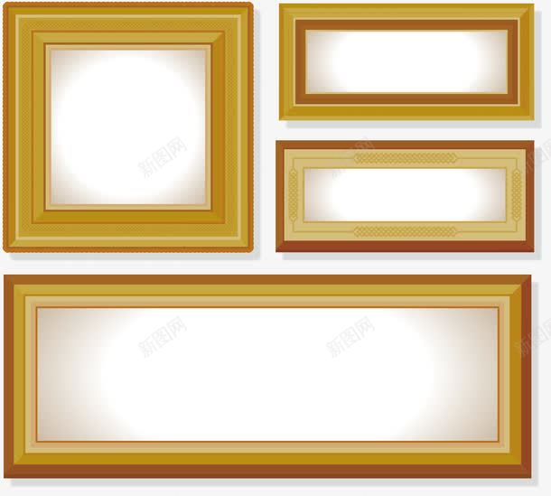 木质相框png免抠素材_88icon https://88icon.com 实用 手绘 方正 木质 相框 装饰 金色