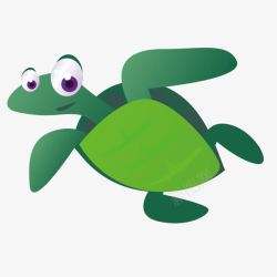卡通绿色海龟素材