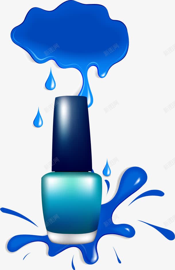 蓝色雨滴指甲油瓶png免抠素材_88icon https://88icon.com 指甲油瓶 简约 自然 蓝色 雨滴