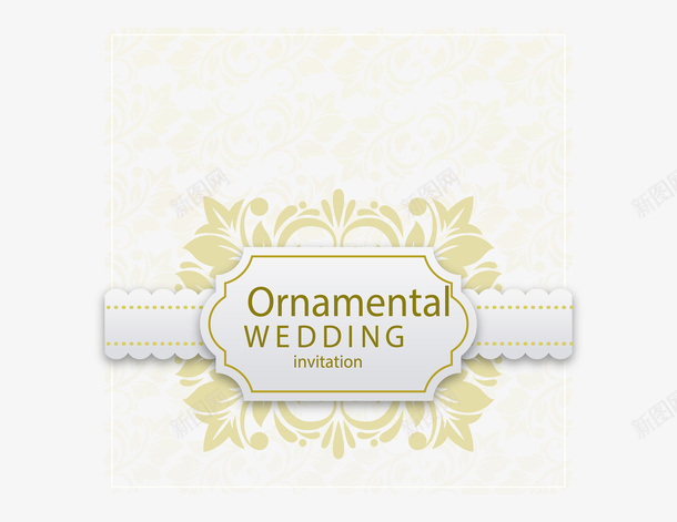 淡黄色婚礼请柬矢量图ai免抠素材_88icon https://88icon.com 婚礼请柬 清新花纹 请柬 黄色 矢量图