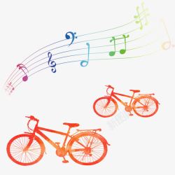 手绘自行车素材