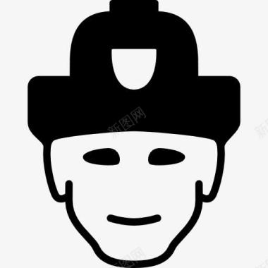 安全工作消防员的头盔图标图标