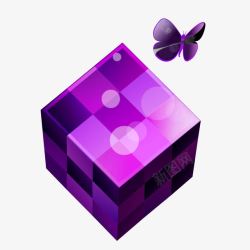 紫色创意魔方素材