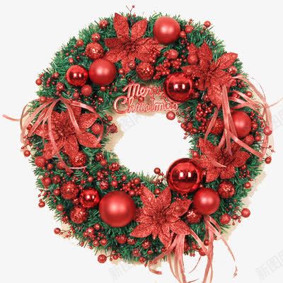 圣诞节花边装饰红色叶子png免抠素材_88icon https://88icon.com 圣诞节 红色叶子 花边装饰