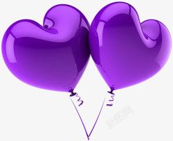 紫色浪漫气球素材