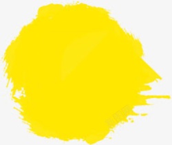 黄色圆形墨迹标签素材