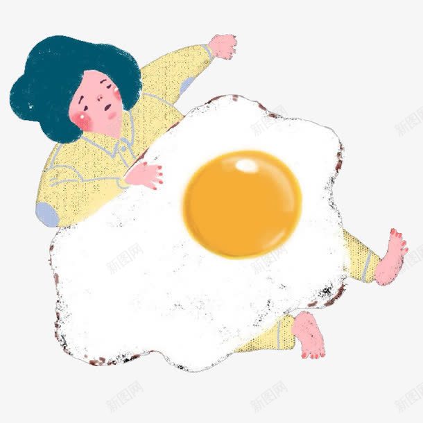 卡通荷包蛋png免抠素材_88icon https://88icon.com 荷包蛋 蛋黄 被子 鸡蛋