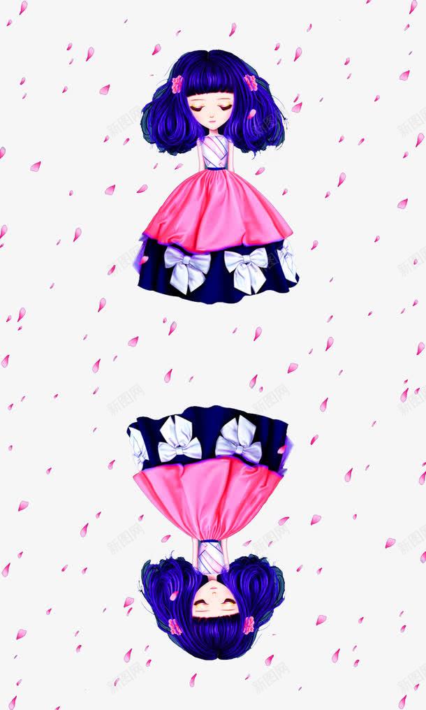 对立女孩png免抠素材_88icon https://88icon.com 可爱 女孩 对立 花雨