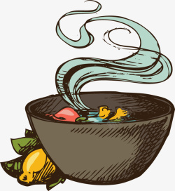 创意水彩食物卡通插画素材