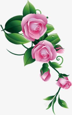 春天粉色玫瑰装饰素材
