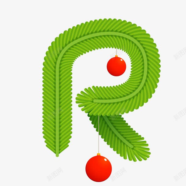 松枝字母Rpng免抠素材_88icon https://88icon.com 字母 字母R 松枝 松枝字母 植物字母 糖球 绿叶