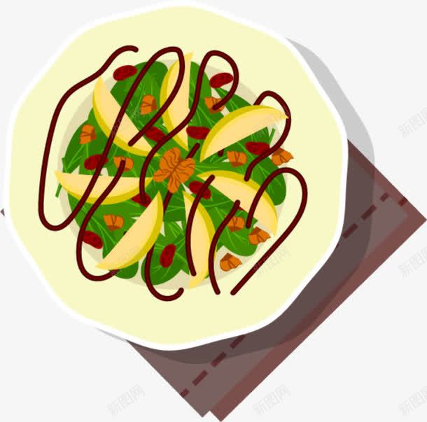 美味蔬菜沙拉png免抠素材_88icon https://88icon.com 减肥餐 棕色餐巾 绿色蔬菜 美味沙拉 蔬菜沙拉 黄色梨子 黄色盘子